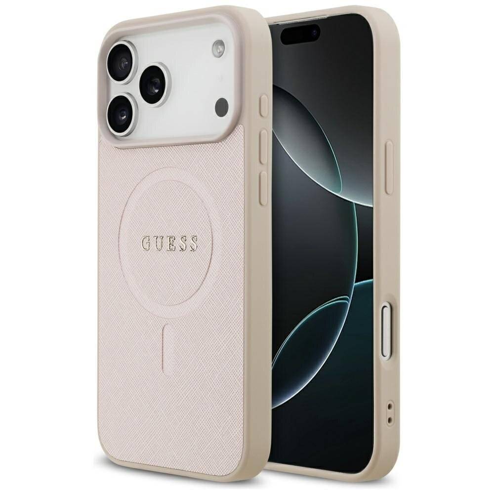 Guess Saffiano Classic Logo MagSafe Case für iPhone 17 Pro Max - Pink