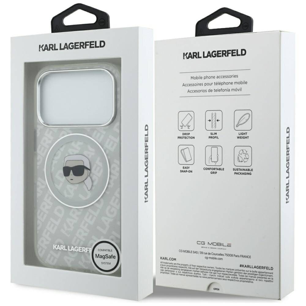 Karl Lagerfeld IML Karl Head Logo MagSafe Case für iPhone 17 Pro Max - Grau