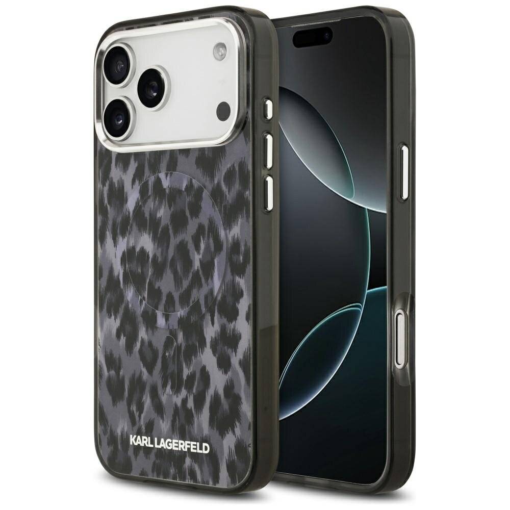 Karl Lagerfeld IML Leopard Pattern MagSafe Case iPhone 17 Pro Max - Schwarz