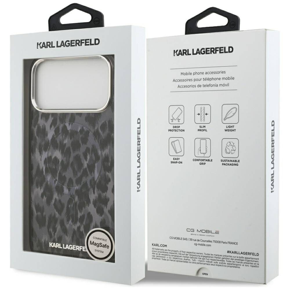 Karl Lagerfeld IML Leopard Pattern MagSafe Case iPhone 17 Pro Max - Schwarz