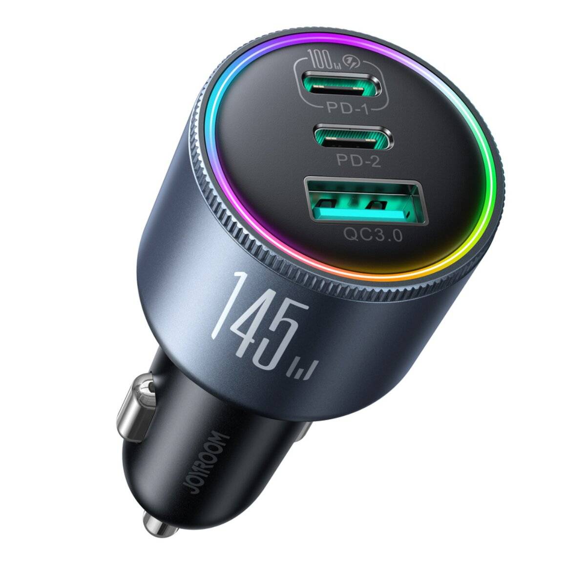 Joyroom JR-CCN07 145W Autoladegerät 2xUSB-C USB-A + 100W USB-C Kabel - Dunkelgrau