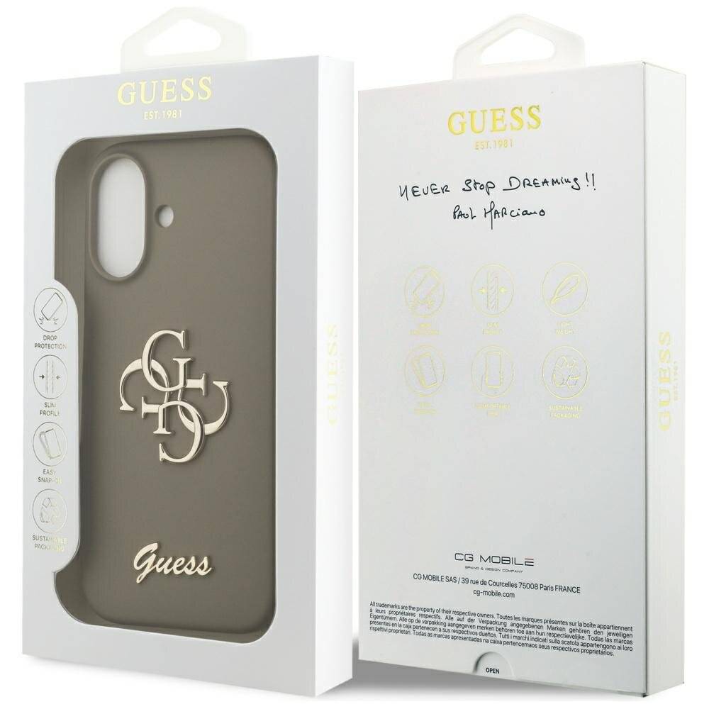 Guess Silikon Big 4G Script Case iPhone 17 - Braun
