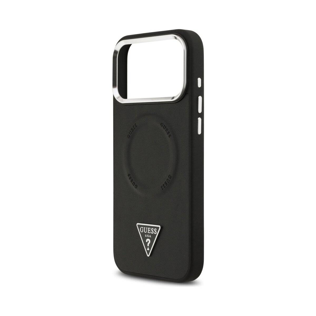 Guess Triangle Logo magnetisch Hülle Kompatibel mit iPhone 17 Pro Schwarz