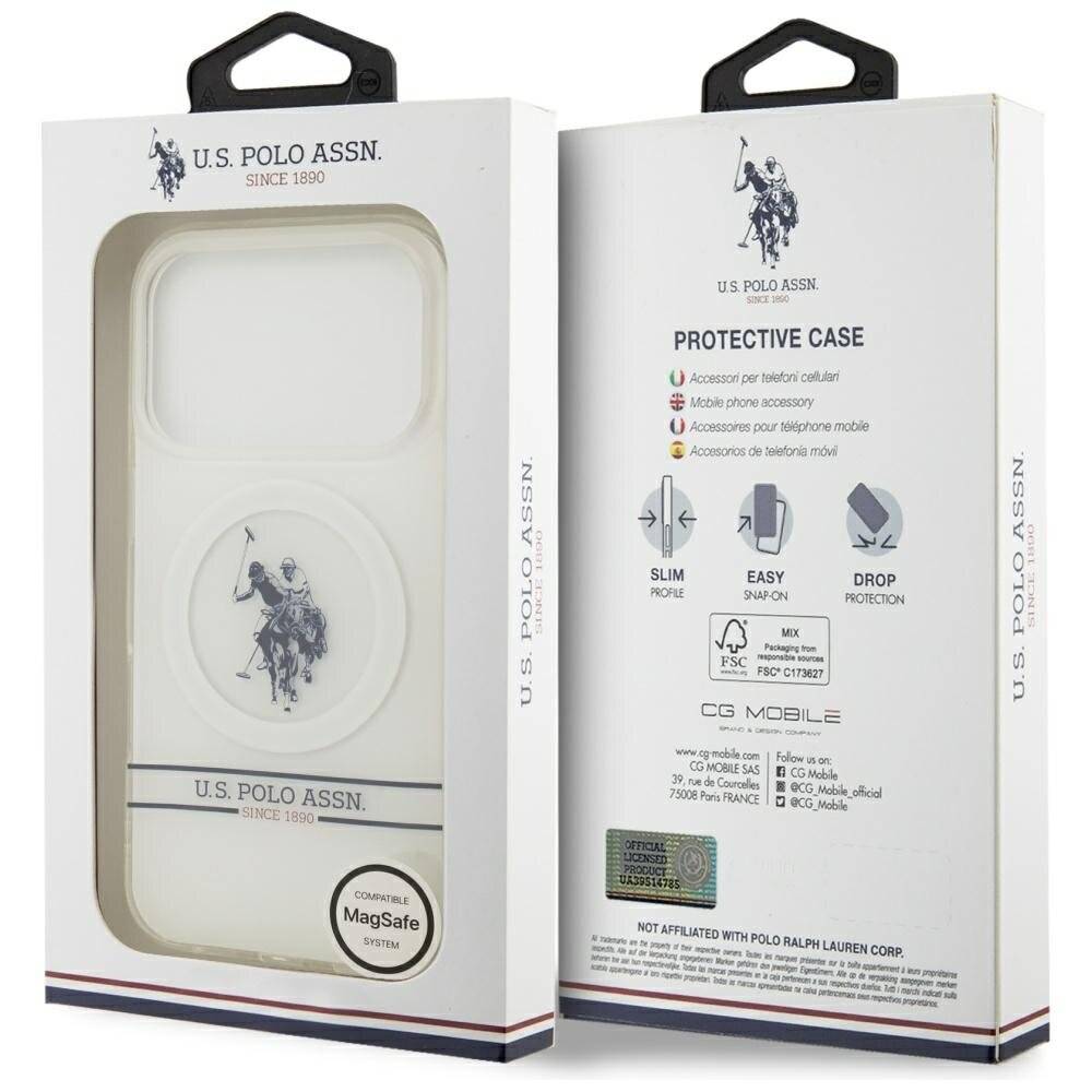 US Polo DH Bottom Stripe Logo MagSafe Case iPhone 17 Pro – Weiß