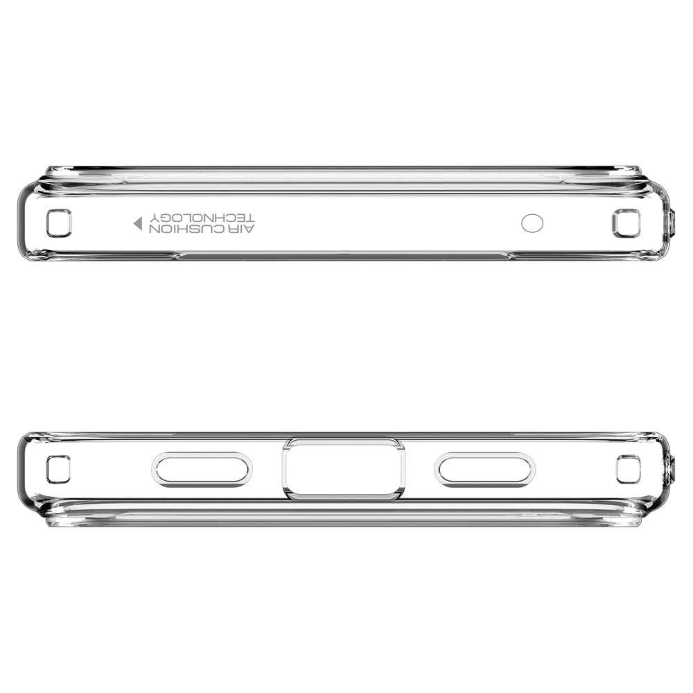 Transparente Handyhülle mit verstärktem Design und präzisen Ausschnitten für Anschlüsse und Tasten, gekennzeichnet mit „Air Cushion Technology