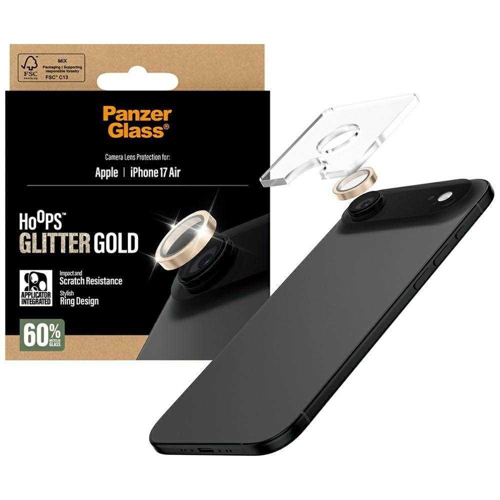 Schutzglass Hoops Glitter Displayschutzfolie aus gehärtetem Glas für iPhone Air, Gold