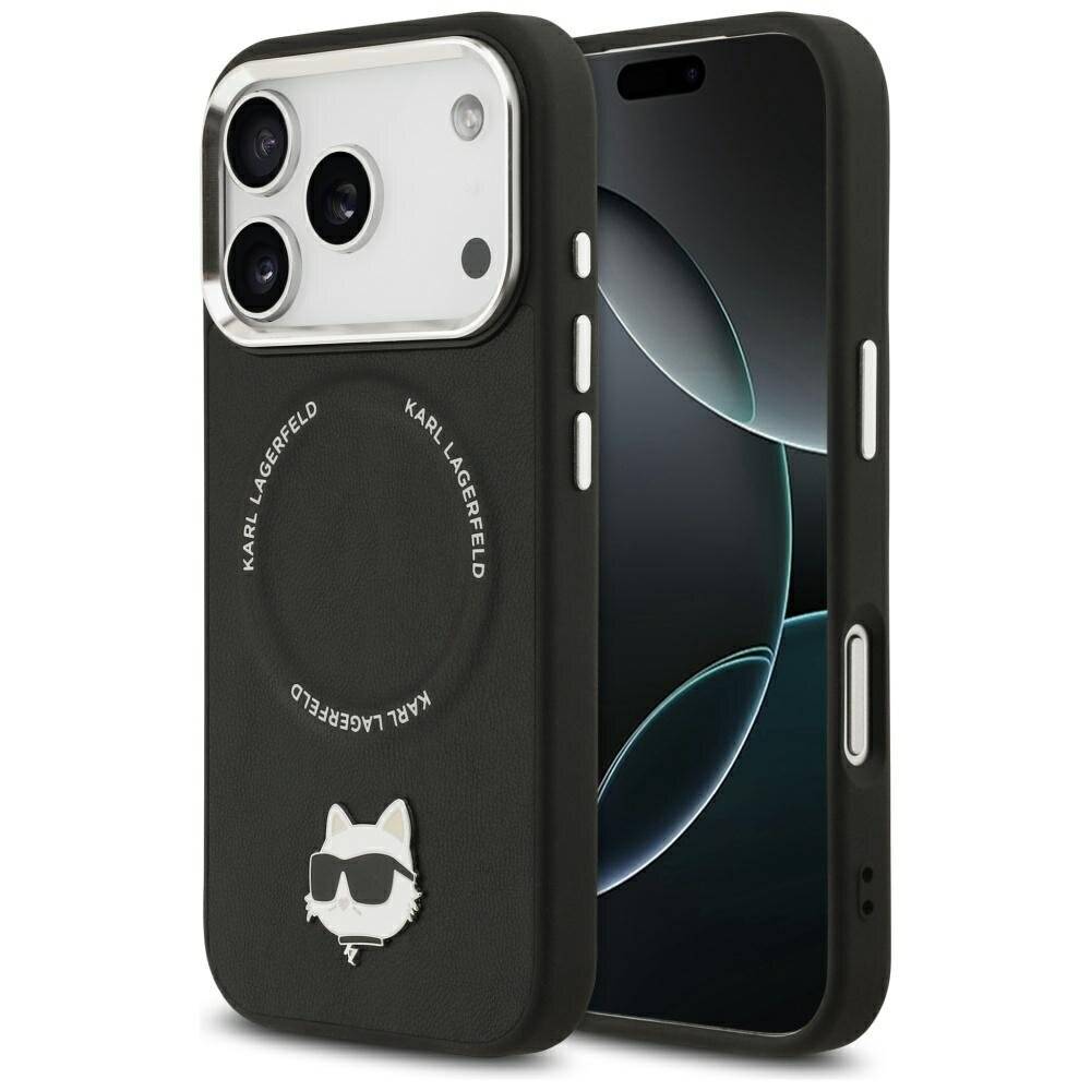 Karl Lagerfeld Choupette Pin MagSafe Case iPhone 17 Pro - Schwarz