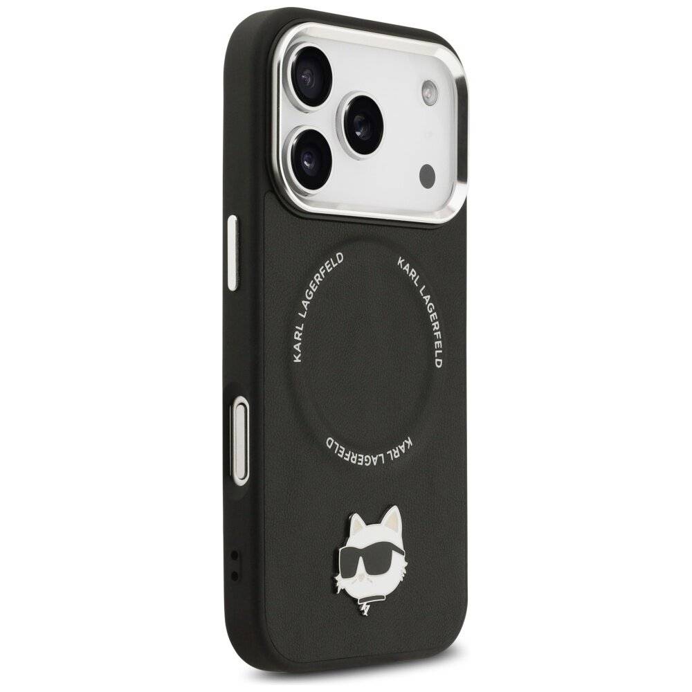 Karl Lagerfeld Choupette Pin MagSafe Case iPhone 17 Pro - Schwarz