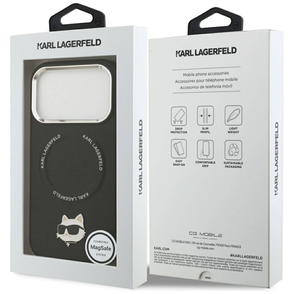 Karl Lagerfeld Choupette Pin MagSafe Case iPhone 17 Pro - Schwarz