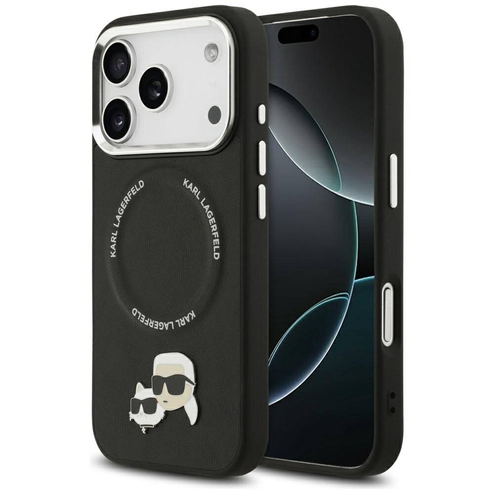Karl Lagerfeld & Choupette Pins MagSafe Case iPhone 17 Pro - Schwarz