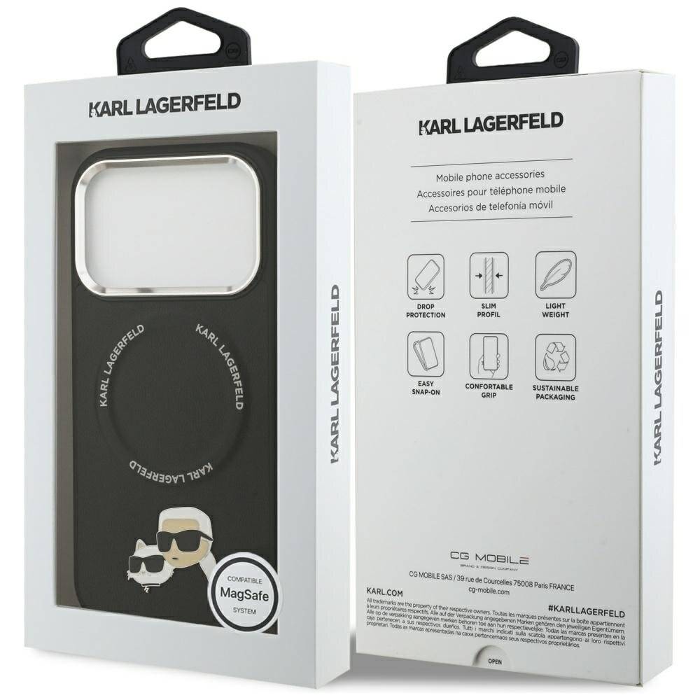 Karl Lagerfeld & Choupette Pins MagSafe Case iPhone 17 Pro - Schwarz