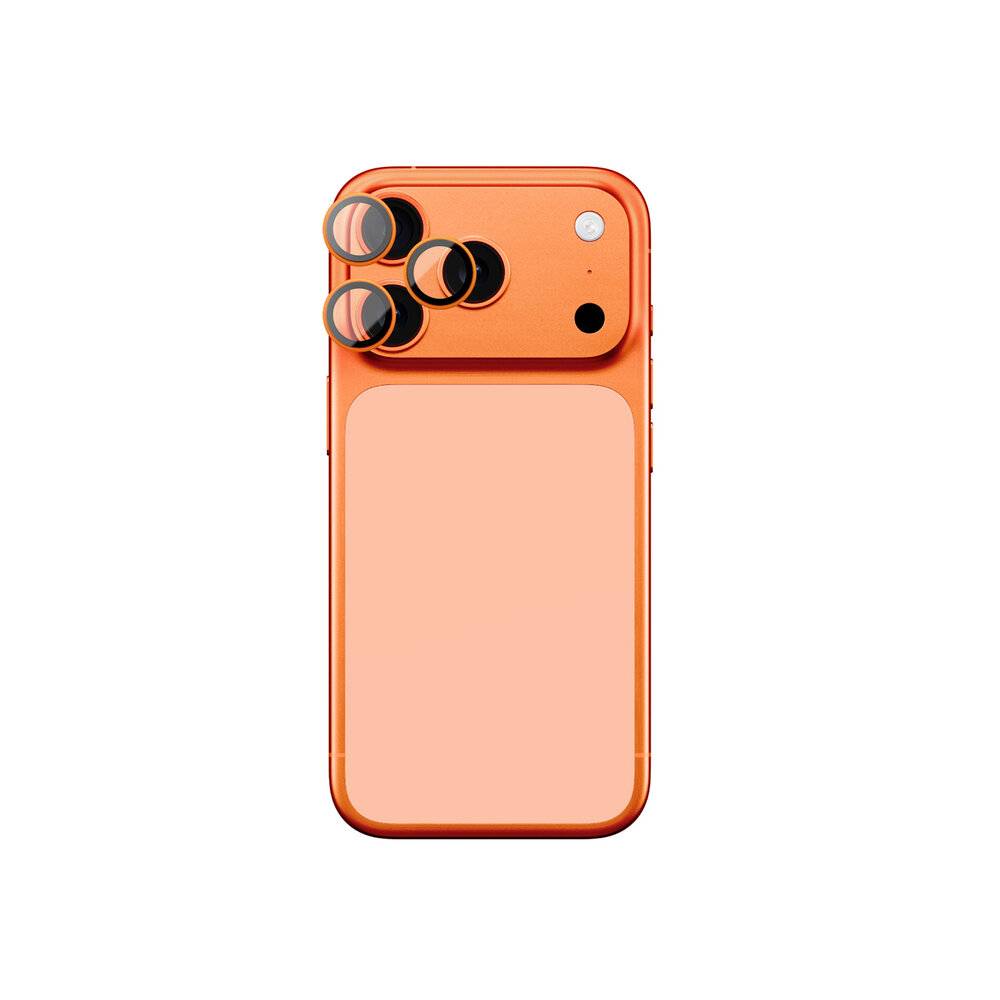 AmazingThing Linsenglas für iPhone 17 Pro / Pro Max - mit orangefarbenem Rahmen