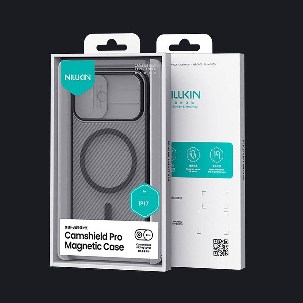 Nillkin CamShield Pro MagSafe-kompatible Hülle für iPhone 17 – Transparent Schwarz