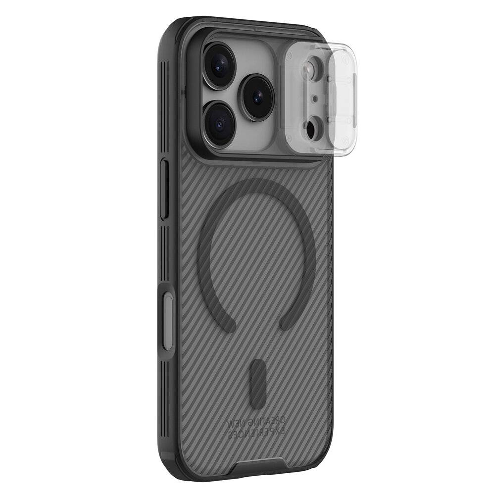 Nillkin CamShield Pro MagSafe-kompatible Hülle für iPhone 17 Pro – Transparent Schwarz