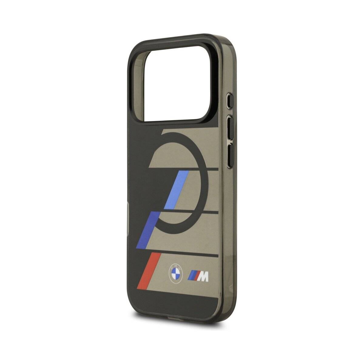 BMW M Tricolor Handyhülle mit IML Oberfläche und Metalltasten Kompatibel mit iPhone 17 Pro Schwarz