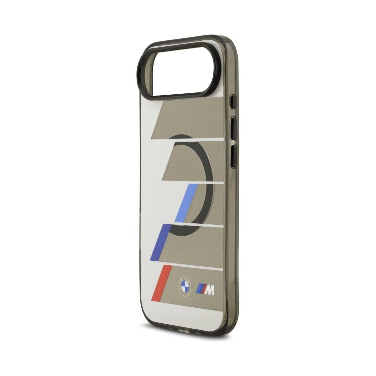 BMW M Tricolor Handyhülle mit IML Oberfläche und Metalltasten Kompatibel mit iPhone Air Grau