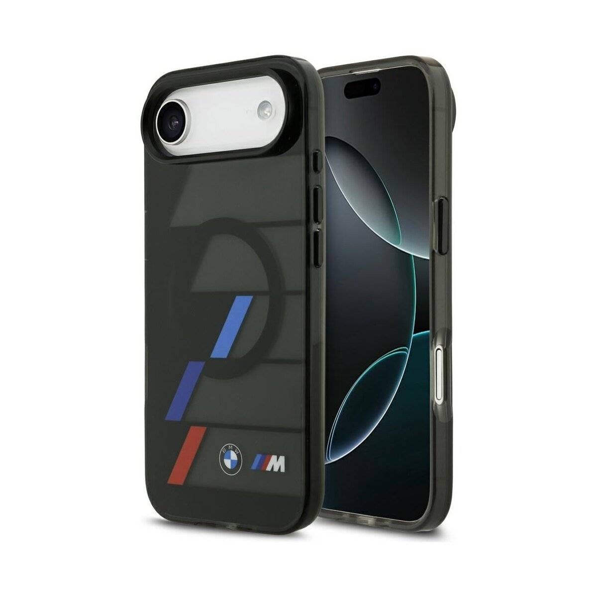 BMW M IML Metallknöpfe, dreifarbige Linien, MagSafe-Hülle für iPhone Air – Schwarz