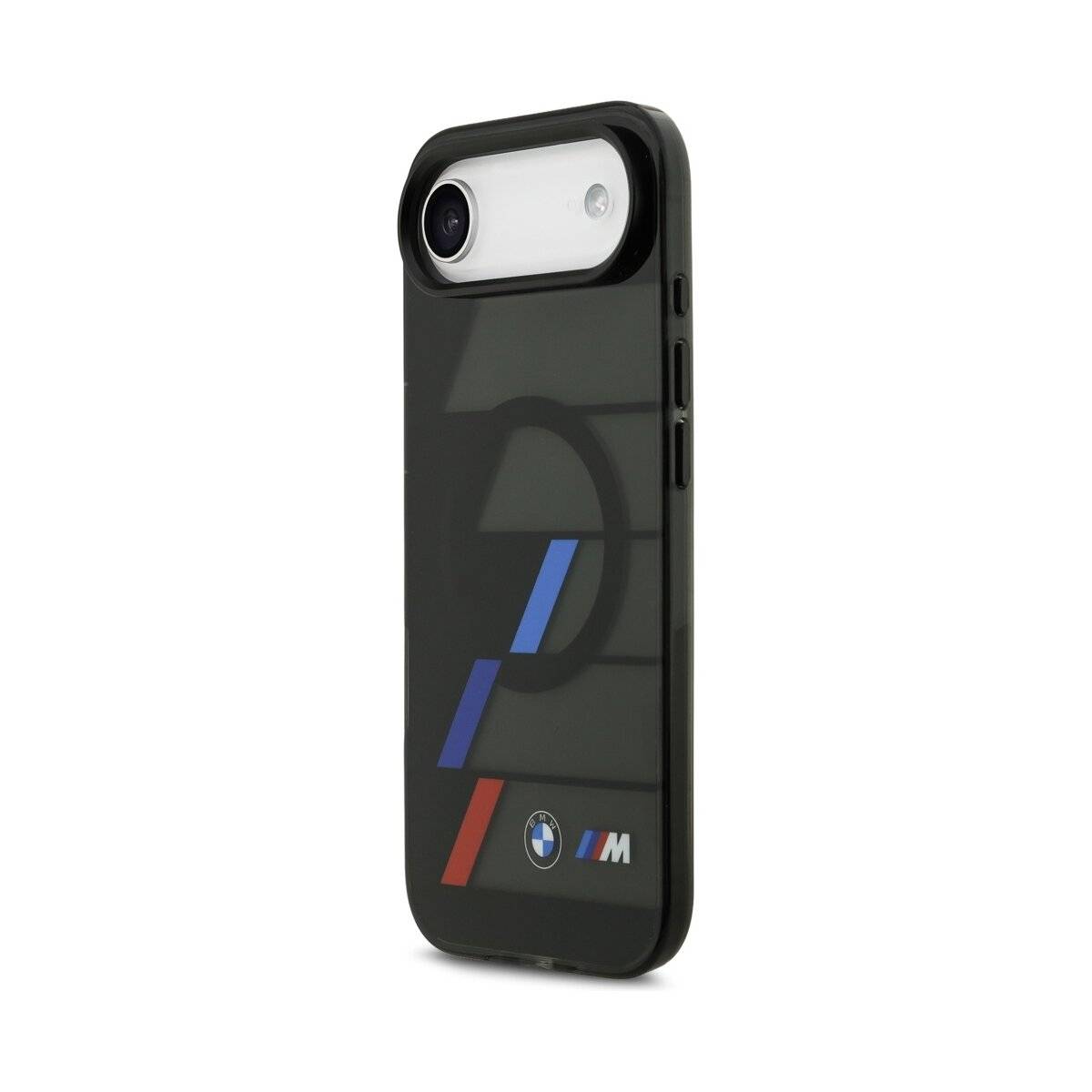 BMW M IML Metallknoepfe Dreifarbige Linien mit Magnetfunktion Hülle Kompatibel mit iPhone Air Schwarz