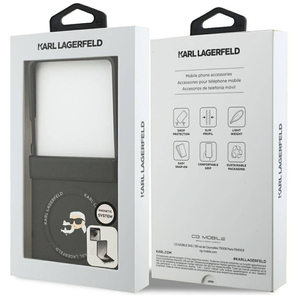 Karl Lagerfeld Karl&Choupette Pins MagSafe Hülle für Samsung Galaxy Z Flip 7 - Schwarz