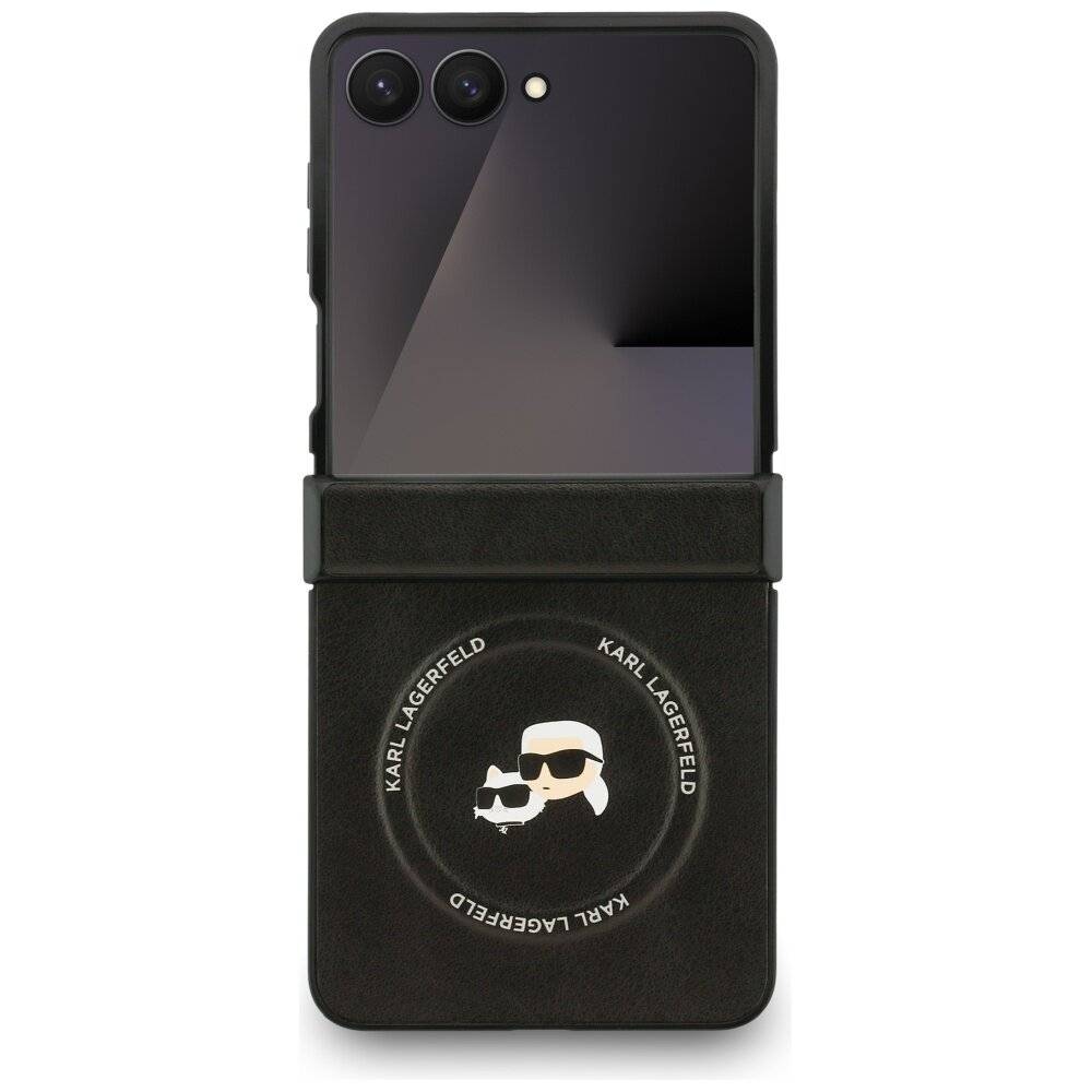 Karl Lagerfeld Karl&Choupette Pins MagSafe Hülle für Samsung Galaxy Z Flip 7 - Schwarz