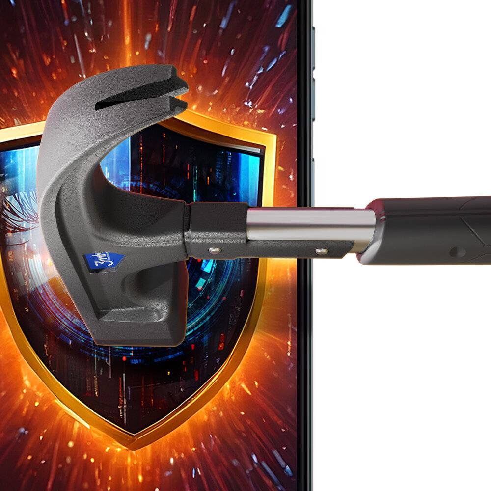 Ein schwarzes Ladeetui auf einem kabellosen Ladepad, mit einem kabelgebundenen Ladeetui daneben, das zwei Lademethoden veranschaulicht.