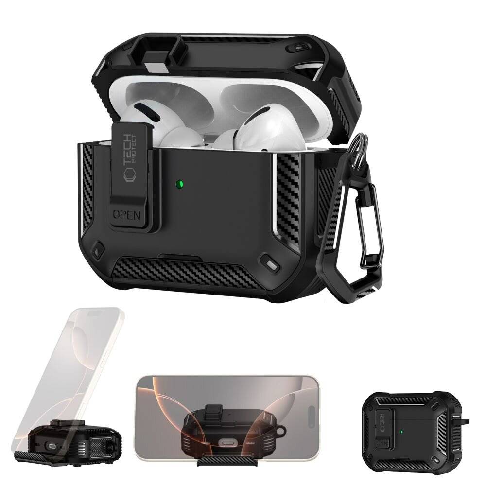 Tech-Protect Carbonox MagSafe Hülle für AirPods Pro - Schwarz