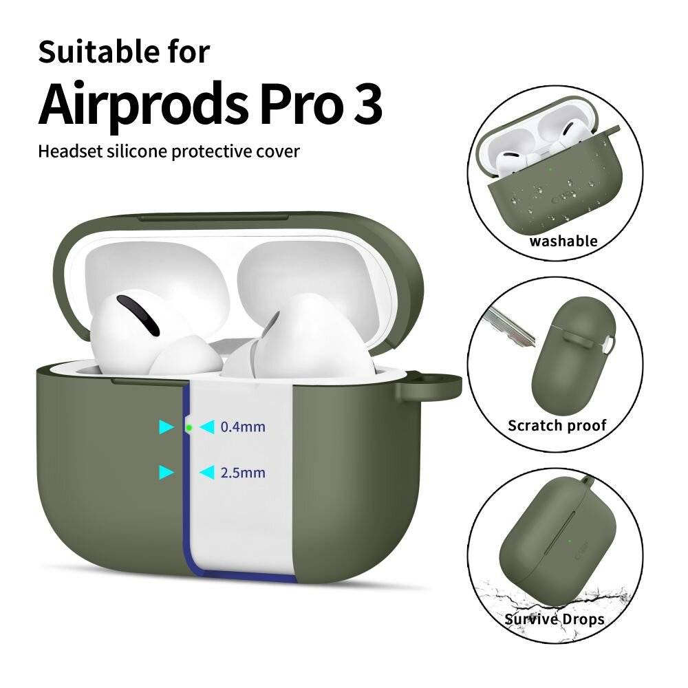 Tech-Protect Silikon-Hakenhülle für AirPods Pro – Olivgrün