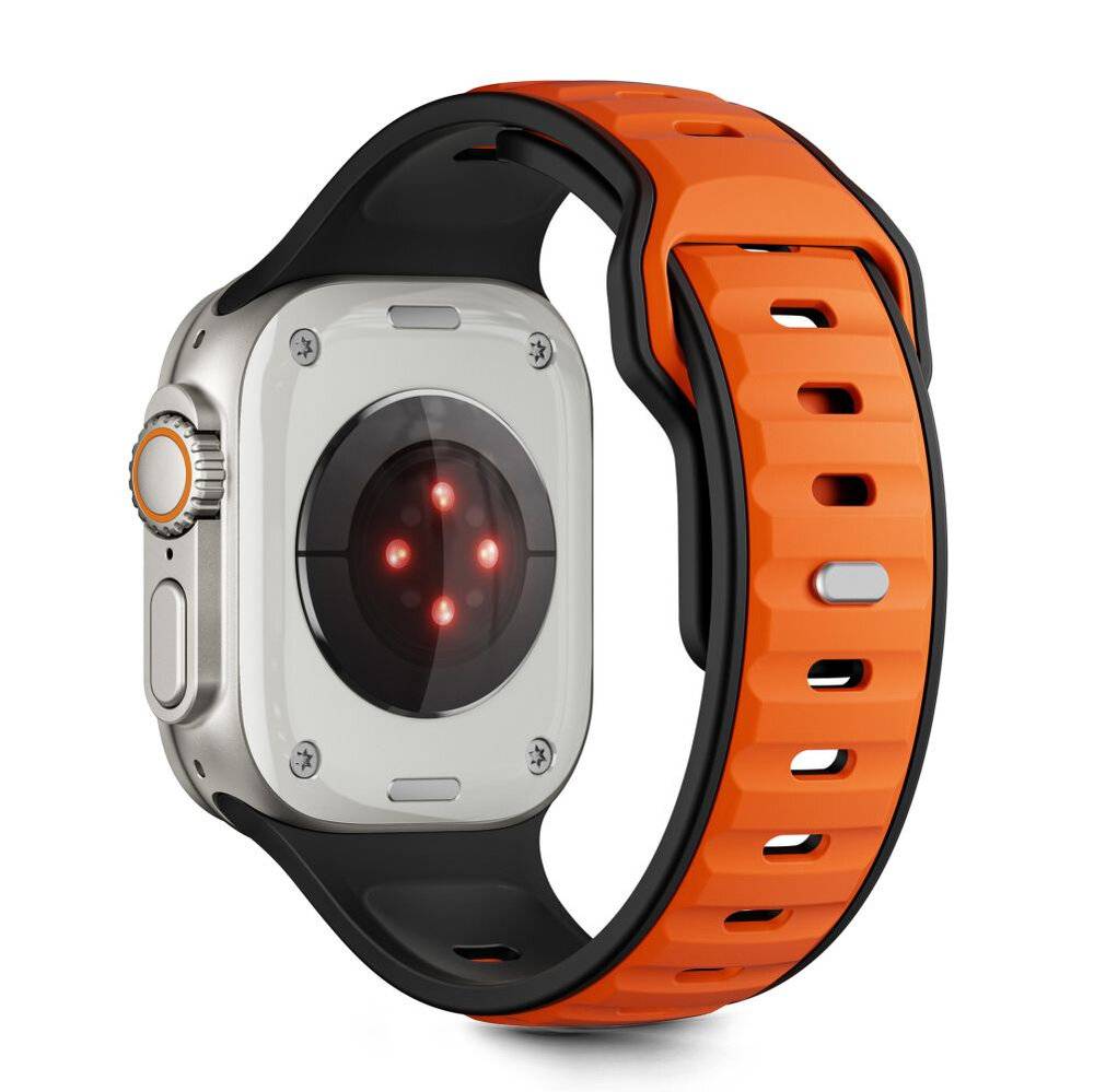 Tech-Protect IconBand Line Armband für Apple Watch 44 / 45 / 46 / 49 mm - Schwarz und Orange