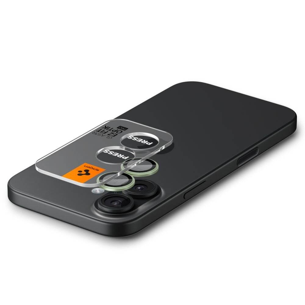 Spigen Optik Pro GLAS.TR „EZ FIT“ Kamera-Cover 2er-Pack für iPhone 16 / 16 Plus / 17 - Grün