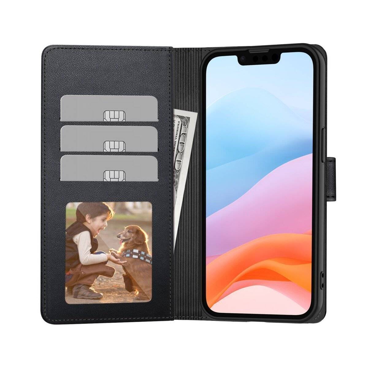 Xiaomi 15T Pro Tech-Protect Wallet Hülle - Schwarz