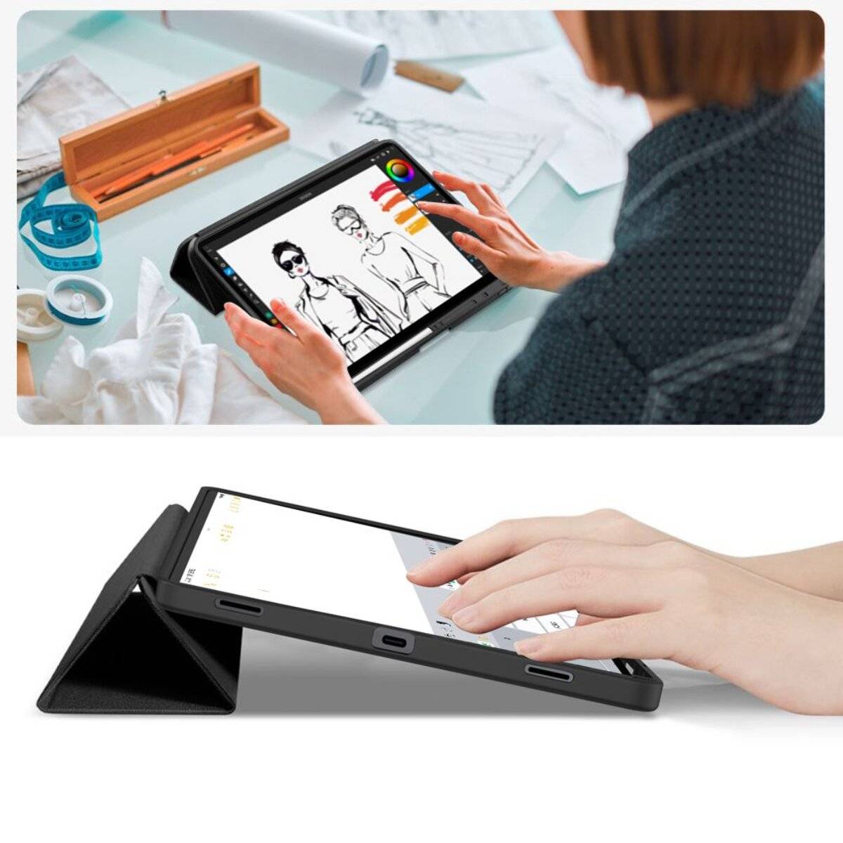 Tech-Protect SC Pen Case Samsung Galaxy Tab S8 Ultra / S9 S10 S11 14.6 - Schwarz