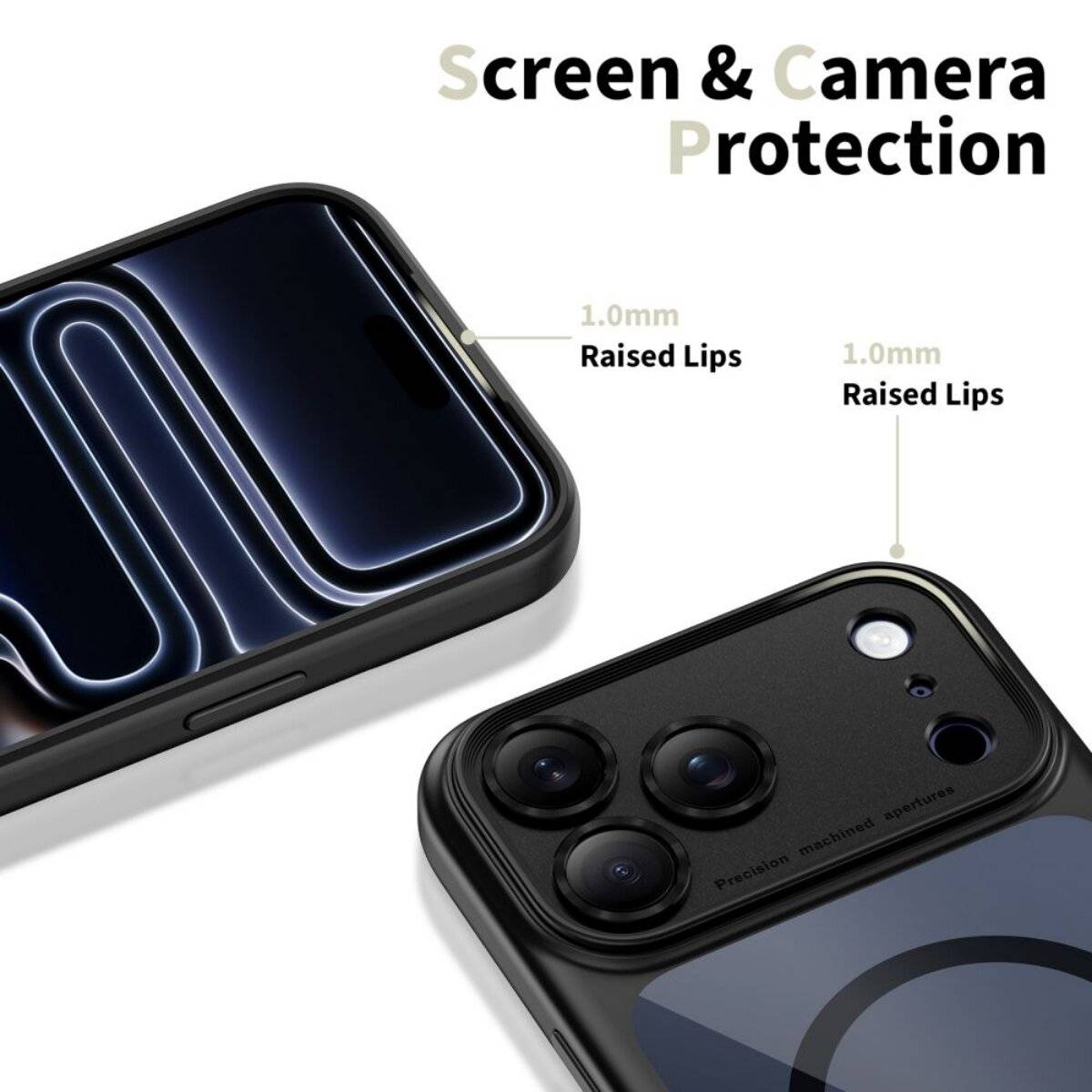 Tech-Protect Magpeak Magsafe CC Hülle für iPhone 17 Pro Max - Klares Schwarz