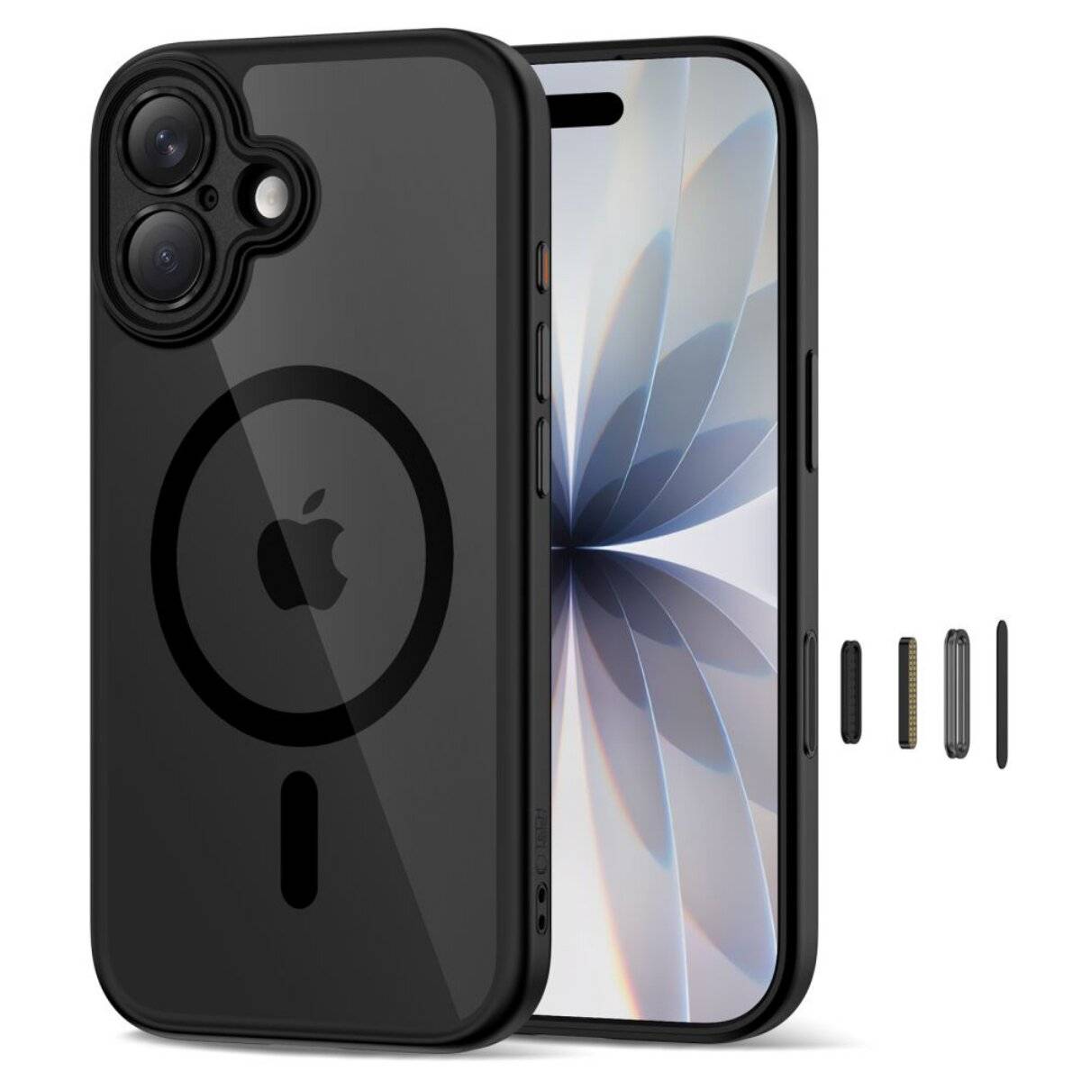 Tech-Protect Magpeak Magsafe CC Hülle für iPhone 17 - Klares Schwarz