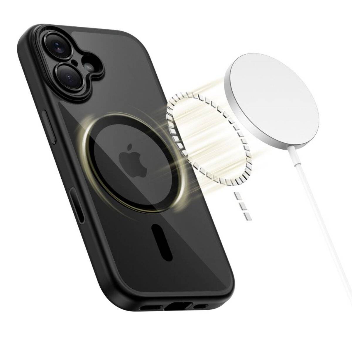 Tech-Protect Magpeak Magsafe CC Hülle für iPhone 17 - Klares Schwarz