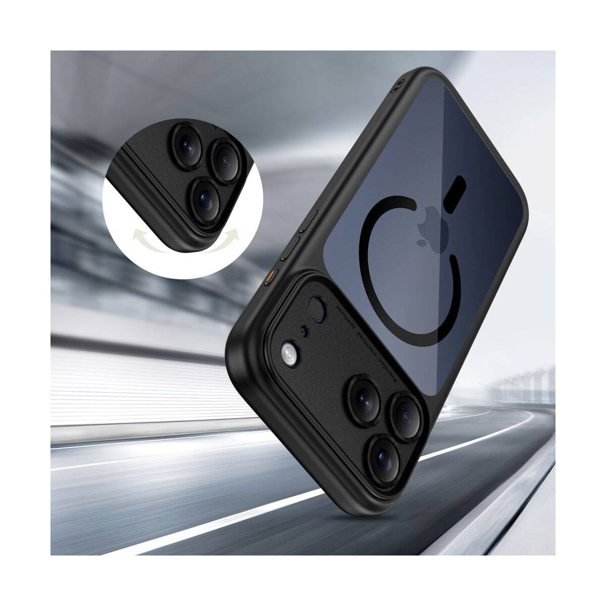 Tech-Protect Magpeak Magsafe CC Hülle für iPhone 17 Pro - Klares Schwarz