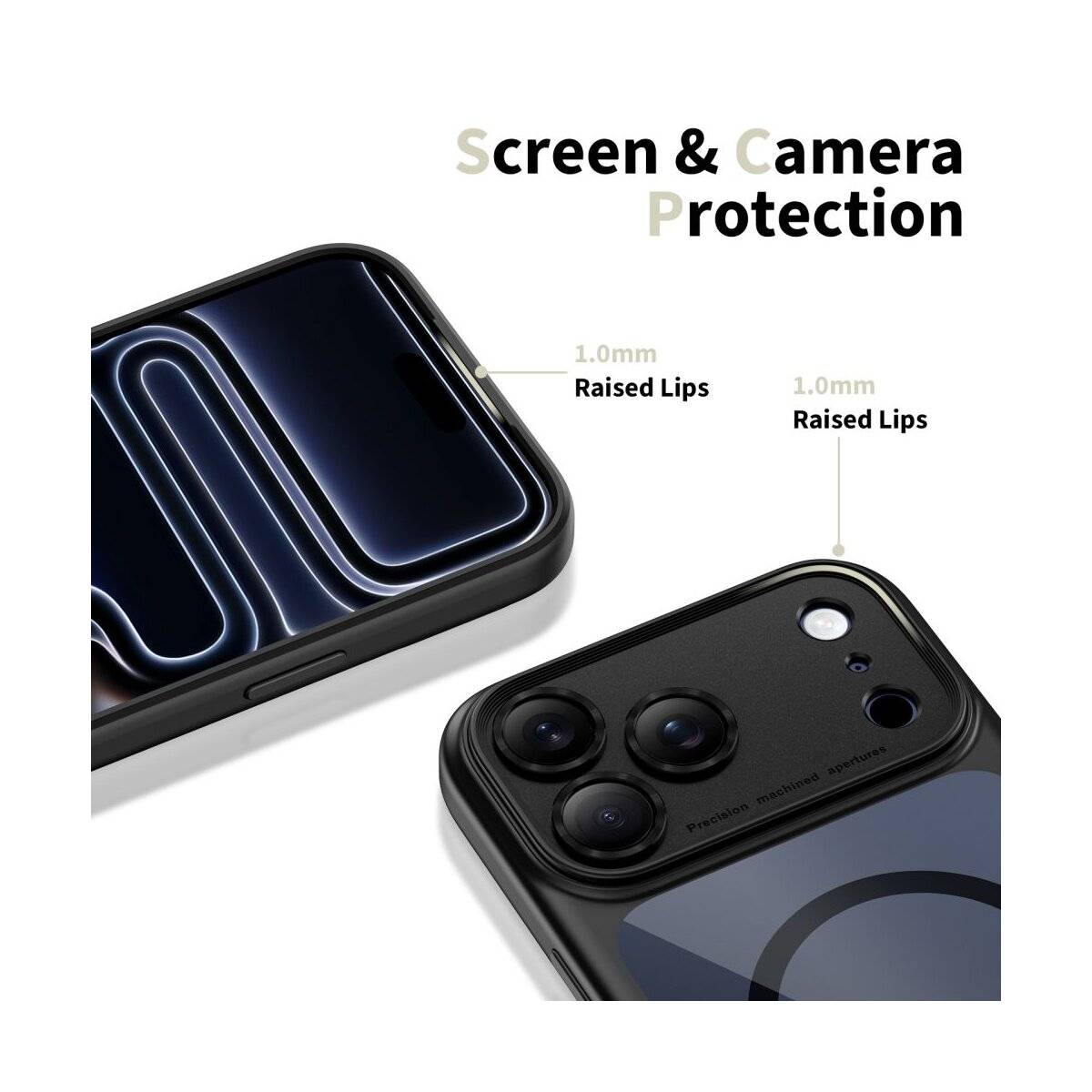 Tech-Protect Magpeak Magsafe CC Hülle für iPhone 17 Pro - Klares Schwarz