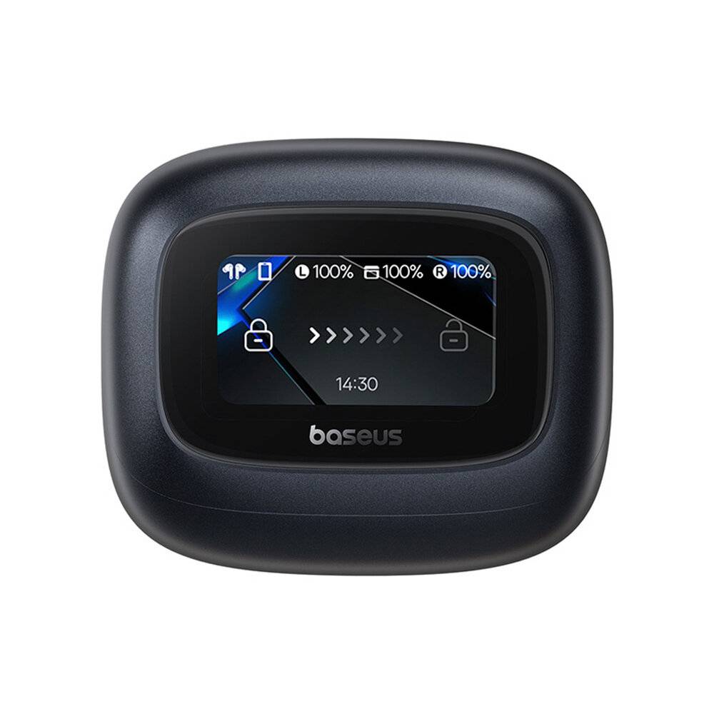 Baseus Bowie M2s Ultra TWS Kabellose In-Ear-Kopfhörer mit interaktivem Bildschirm – Schwarz