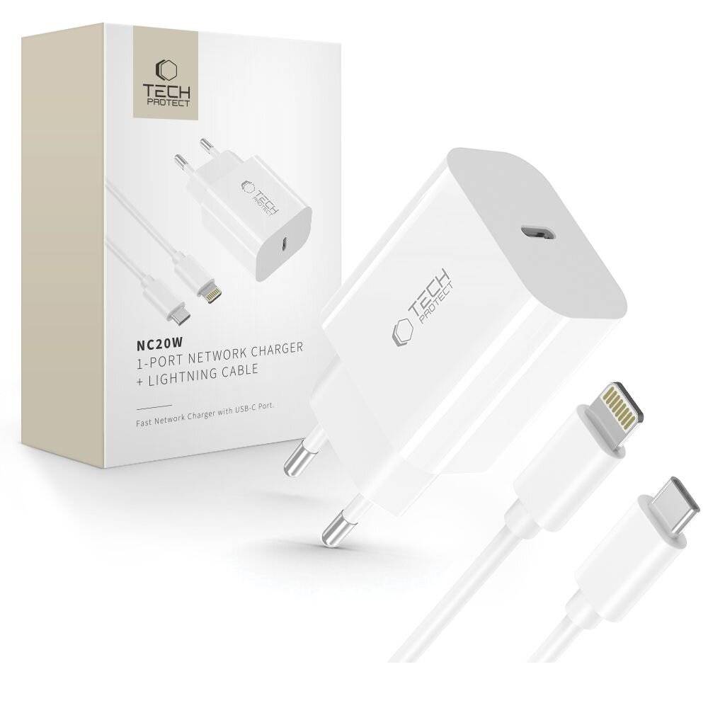 „Tech Power 20W 1-Port Netzladegerät mit Lightning-Kabel
