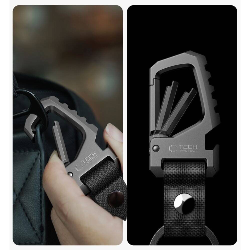 Tech-Protect Slidelock-Schlüsselanhänger – Schwarz und Grau