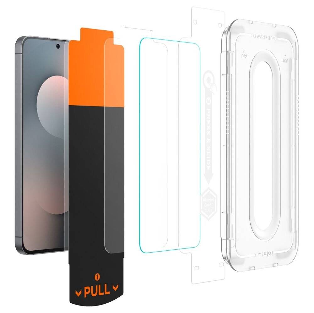 Spigen Glas.tR „EZ Fit Pro“ Schutzglas, 2er-Pack für Samsung Galaxy S25 FE
