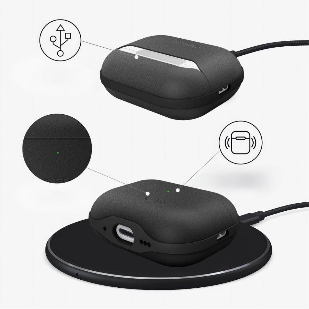 Tech-Protect NaturalFit Hülle für AirPods Pro 3 – Schwarz