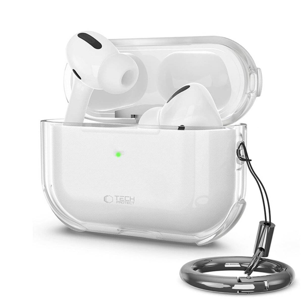 Tech-Protect Bounce Schutzhülle für AirPods Pro 3 mit Schlüsselanhänger Transparent