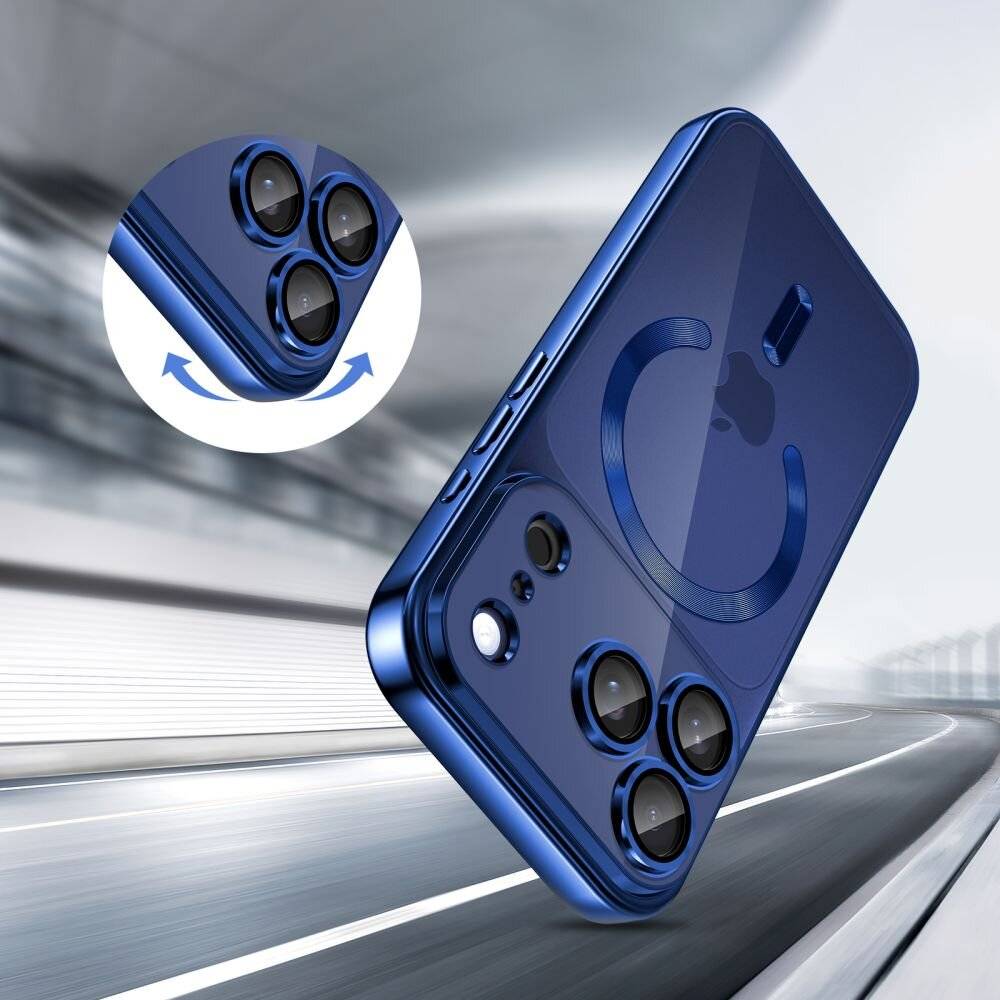 Tech-Protect MagFlex MagSafe Hülle für iPhone 17 Pro – Transparentes Marineblau