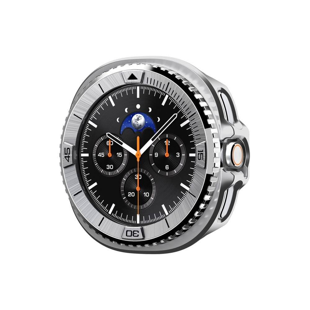 Spigen Bezel Tune Pro Pilot Cover für Samsung Galaxy Watch 8 Classic 46 mm – Silber