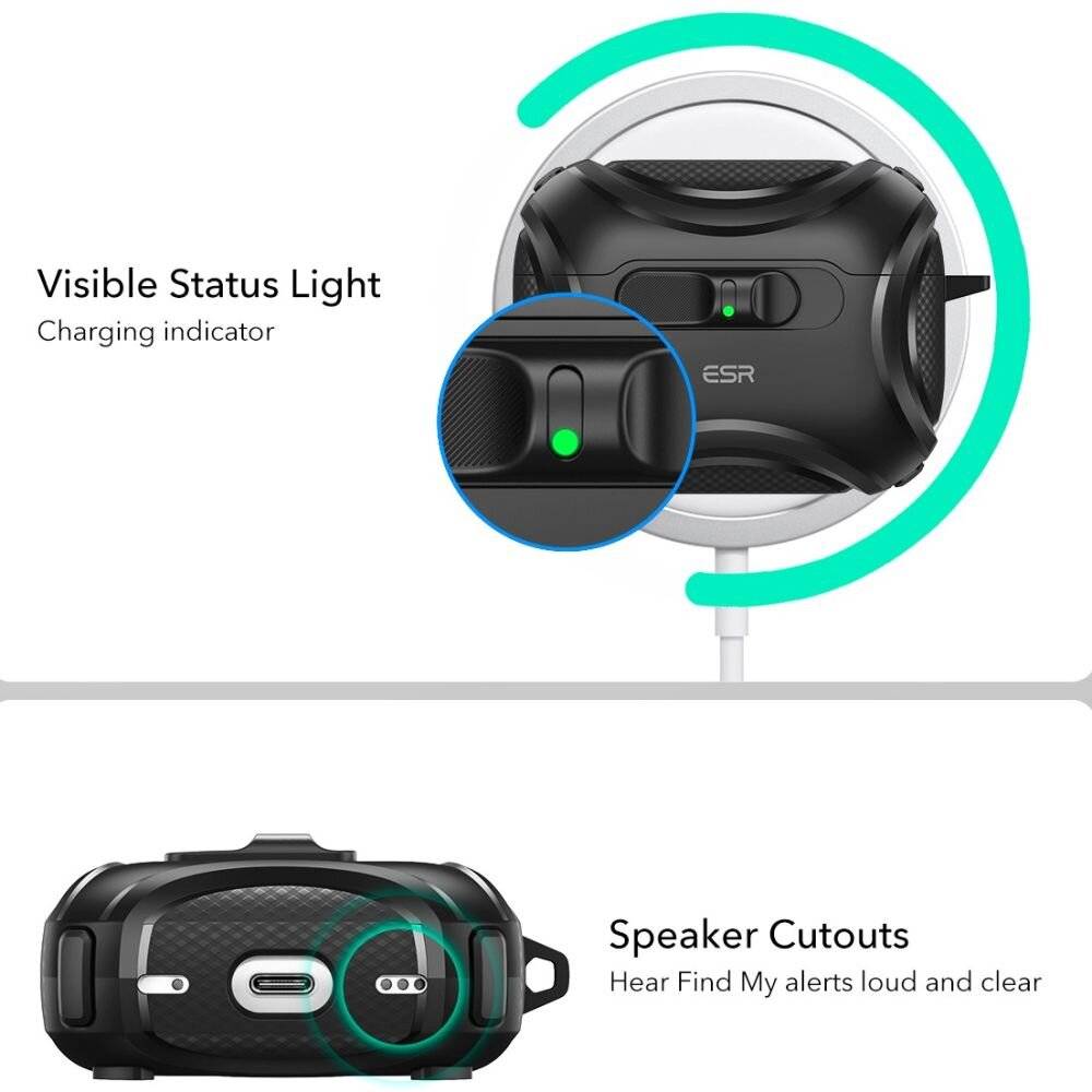 ESR Cyber ​​FlickLock MagSafe Hülle für AirPods Pro 3 – Schwarz