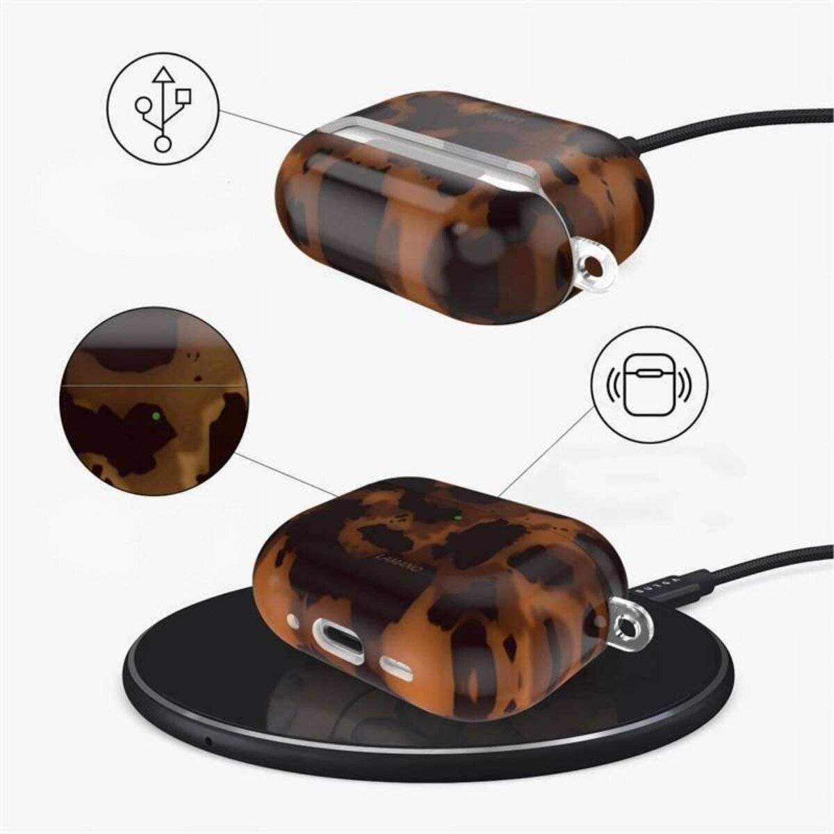 Tech-Protect Lamano Hülle für AirPods Pro 3 – schwarz und braun
