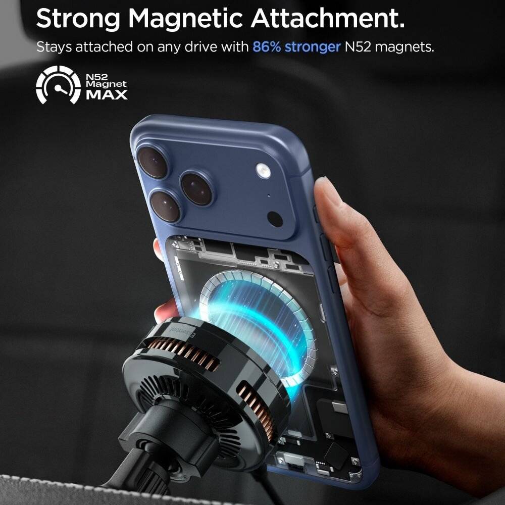 Spigen Essential EV25MFAQ Magnetische MagSafe-Lüftungshalterung fürs Auto – Schwarz