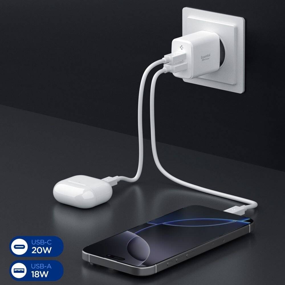 Spigen Essential EE202EU 20W Wandladegerät – Weiß