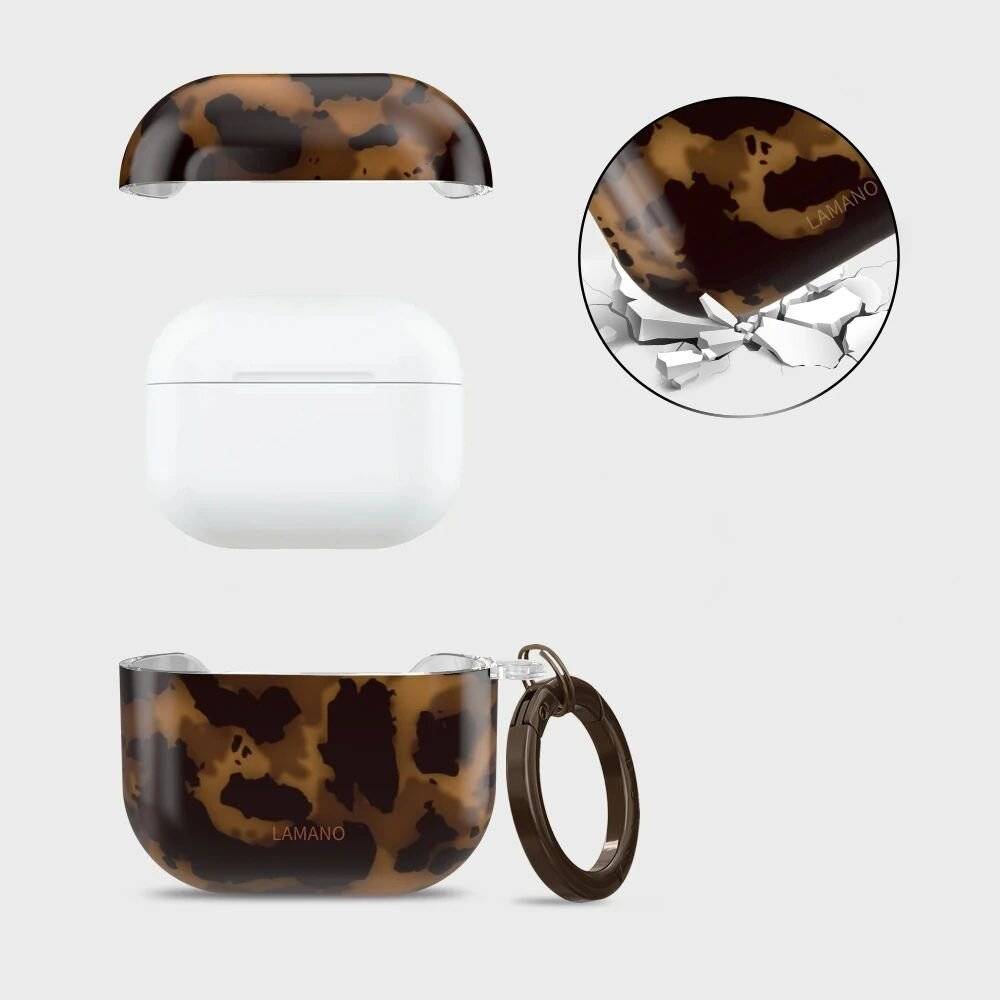 Tech-Protect Lamano Hülle für AirPods 4 – braun und schwarz