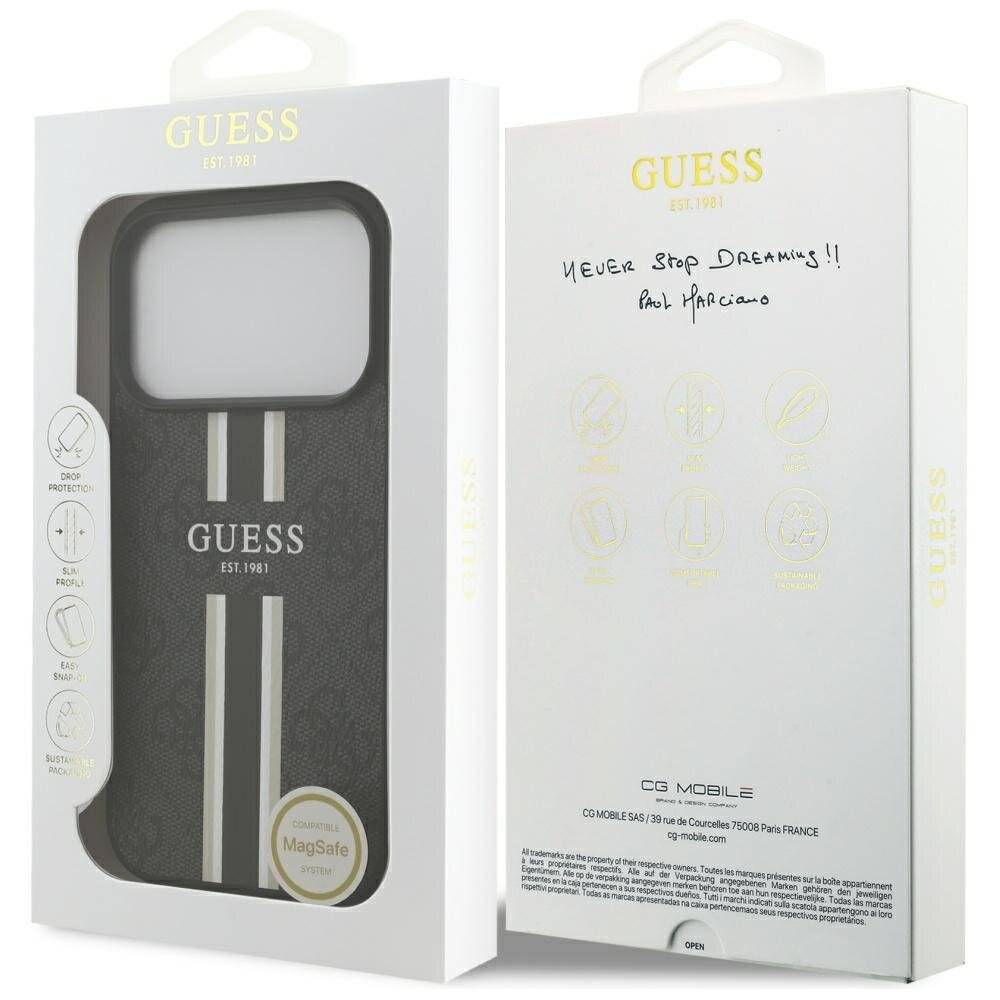Guess 4G MagSafe-Hülle mit Printstreifen für iPhone 17 Pro – Schwarz
